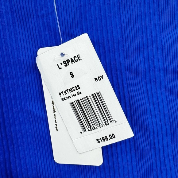 L Space Katniss One Piece Swimsuit Wide U Back Royal Blue Size S NWT - Picture 9 of 11